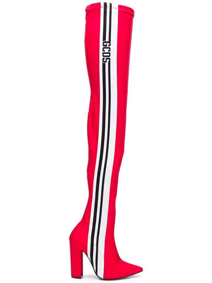 Gcds High Stripe Boots - Red