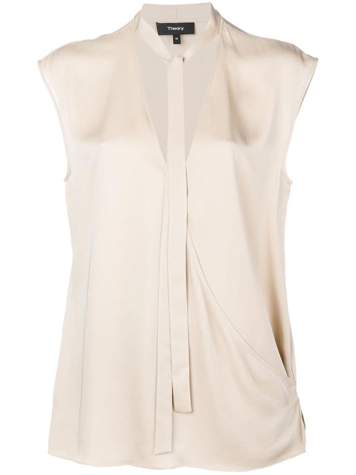 Theory Relaxed Wrap Top - Nude & Neutrals
