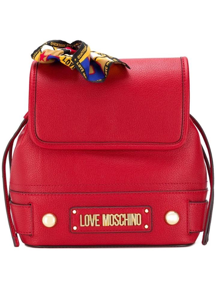 Love Moschino Scarf-detail Backpack - Red