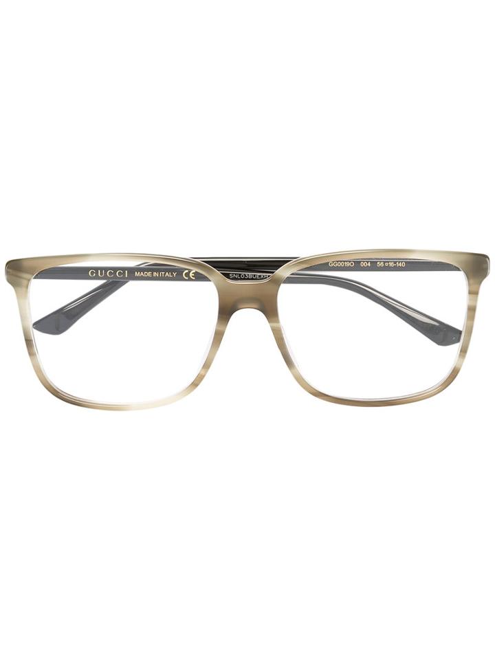 Gucci Eyewear - Square Frame Glasses - Unisex - Acetate - 56, Nude/neutrals, Acetate