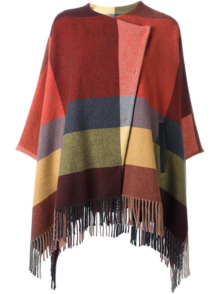 Etro Fringed Poncho, Women's, Size: 44, Polyamide/wool