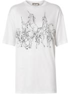 Burberry Unicorn Sketch Print Jersey Oversized T-shirt - White