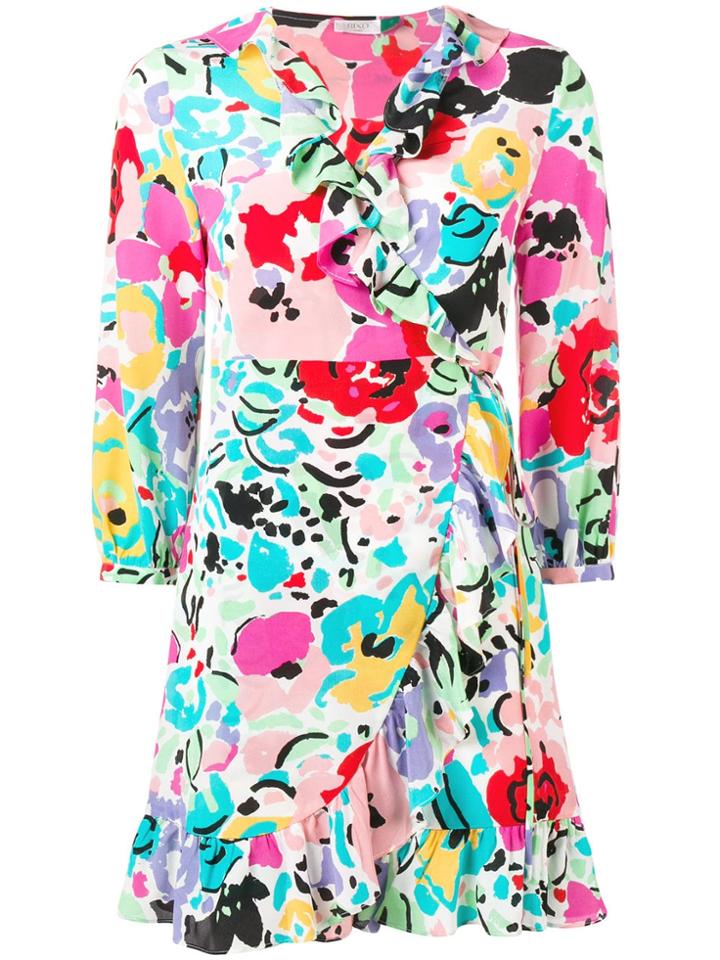 Rixo London Abigail Brush Stroke Floral Dress - White