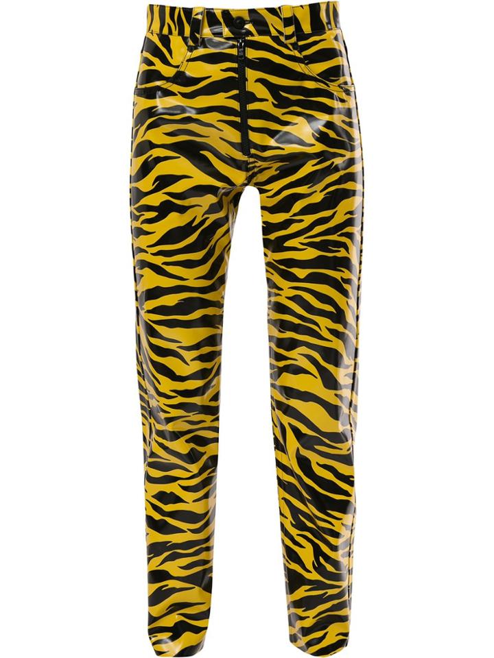 Kwaidan Editions Tiger Print Slim Fit Trousers - Yellow