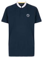 Shanghai Tang Mandarin-collar Pique Polo Shirt - Blue