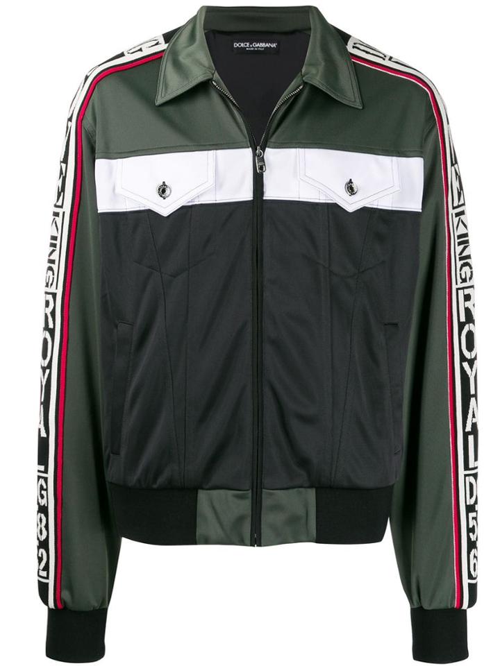 Dolce & Gabbana Colour Block Zipped Jacket - Green