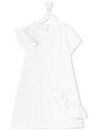 Simonetta - Ruffled Detail Dress - Kids - Cotton/polyamide/polyester/spandex/elastane - 6 Yrs, White