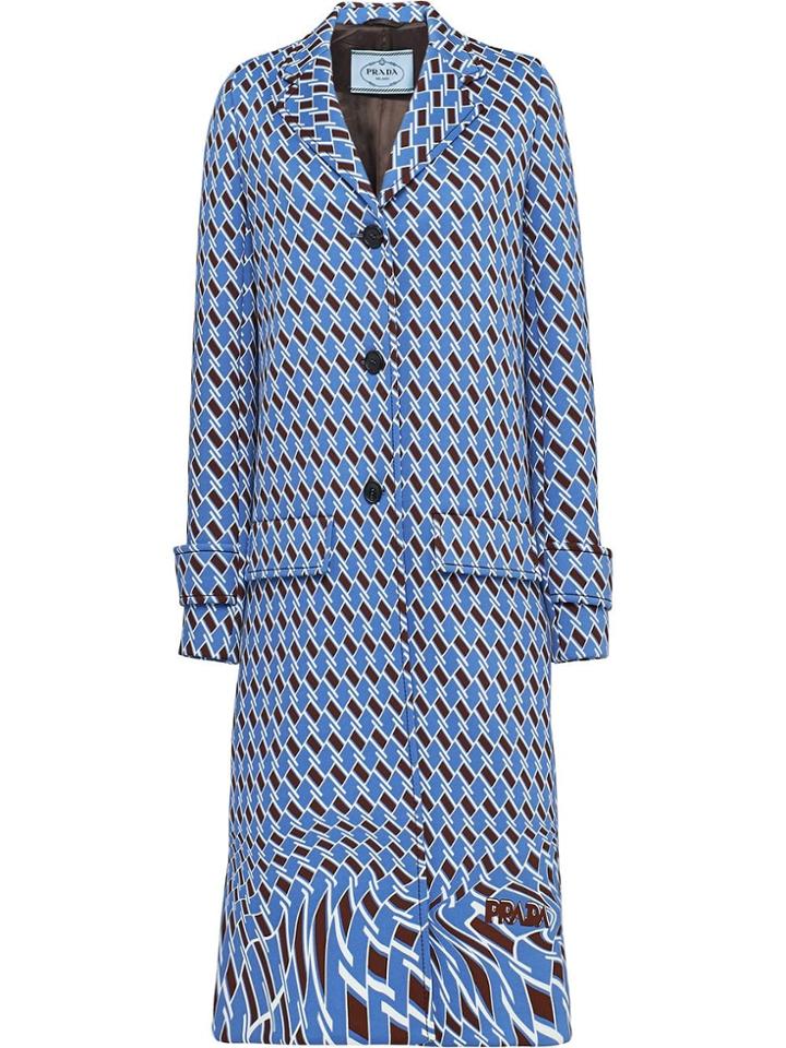 Prada Technical Jersey Coat - Blue