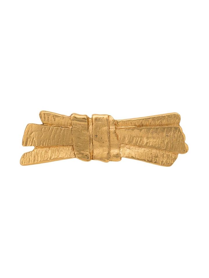 Yves Saint Laurent Vintage Art Bow Brooch - Gold