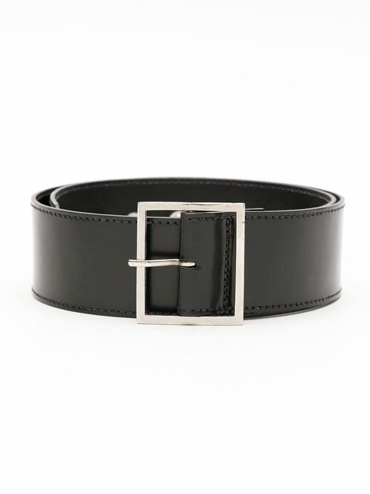 Reinaldo Lourenço Wide Leather Belt - Black