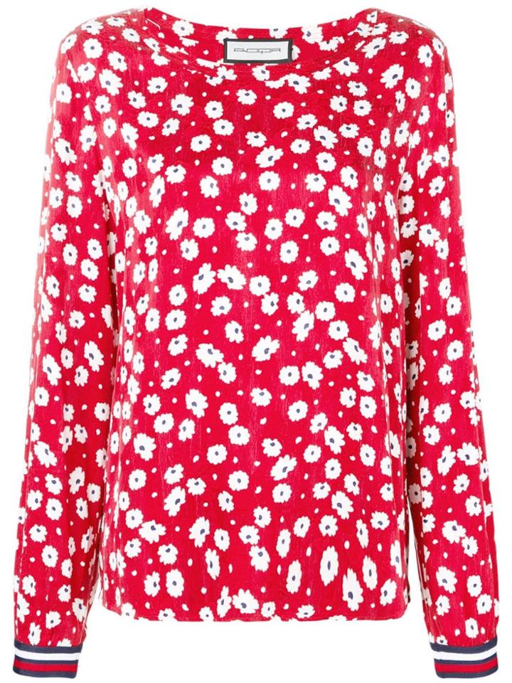 Roqa Floral Print Blouse - Red