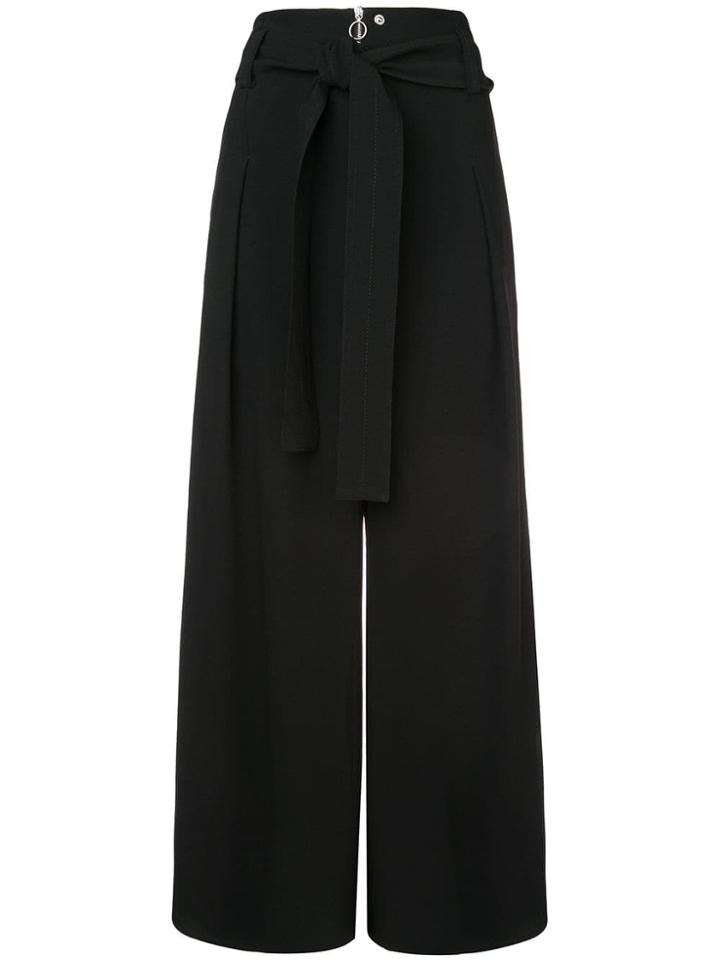 Proenza Schouler Texture Crepe Belted Pants - Grey