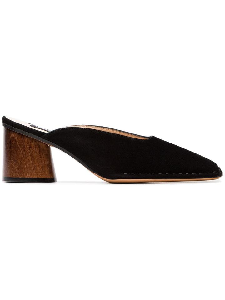 Jacquemus Black Sabah 75 Square Toe Suede Mules