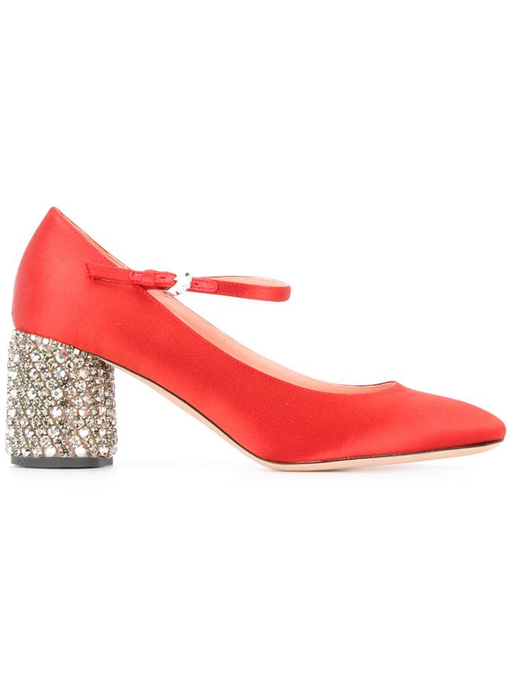 Rochas Embellished Heel Pumps - Red