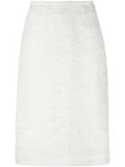Jean Louis Scherrer Vintage Embroidered Pencil Skirt, Women's, Size: 40, White