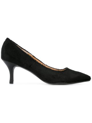Ombre Faux Fur Court Shoes - Black