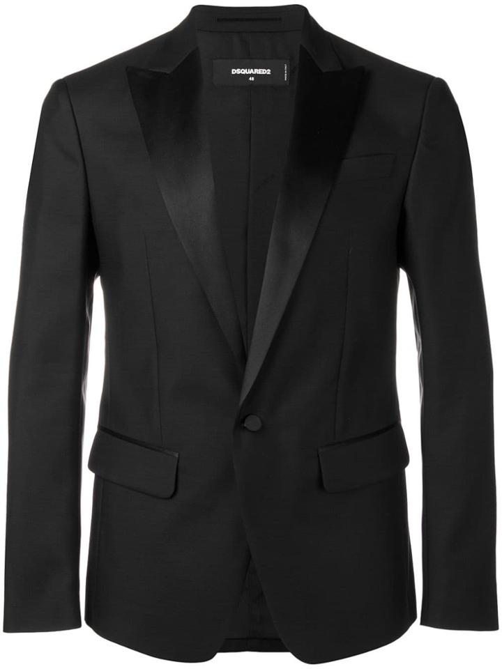 Dsquared2 Satin Lapels Blazer - Black