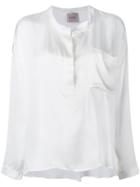 Nude Henley Blouse - White