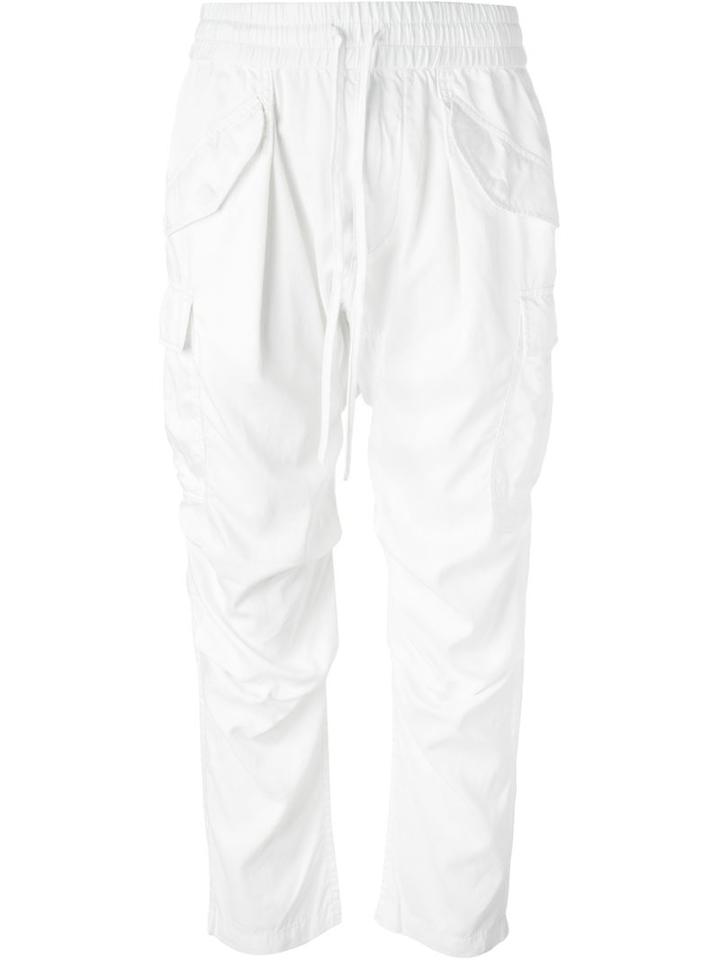 Nlst Dropped Crotch Trousers, Women's, Size: M, White, Rayon/cotton