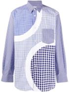 Comme Des Garçons Shirt Mixed Check Long Sleeved Shirt - Blue