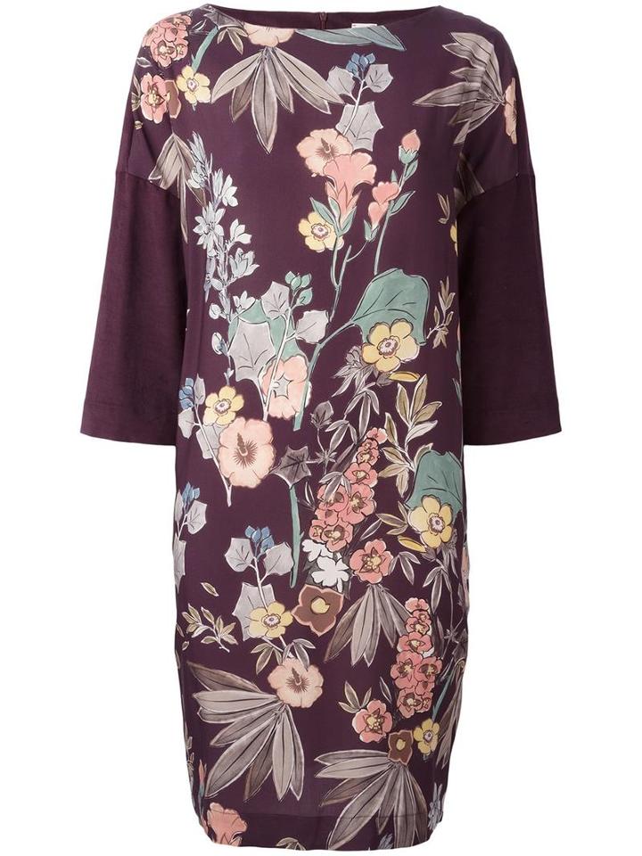 I'm Isola Marras Floral Print Dress, Women's, Size: 44, Pink/purple, Cotton/spandex/elastane/viscose