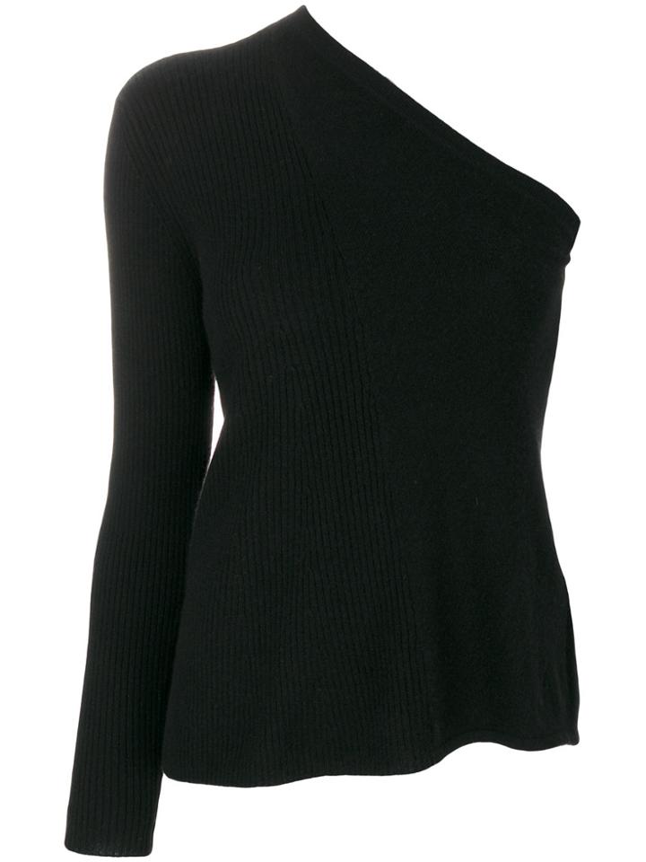 Cashmere In Love Cashmere Tisa Open Shoulder Top - Black