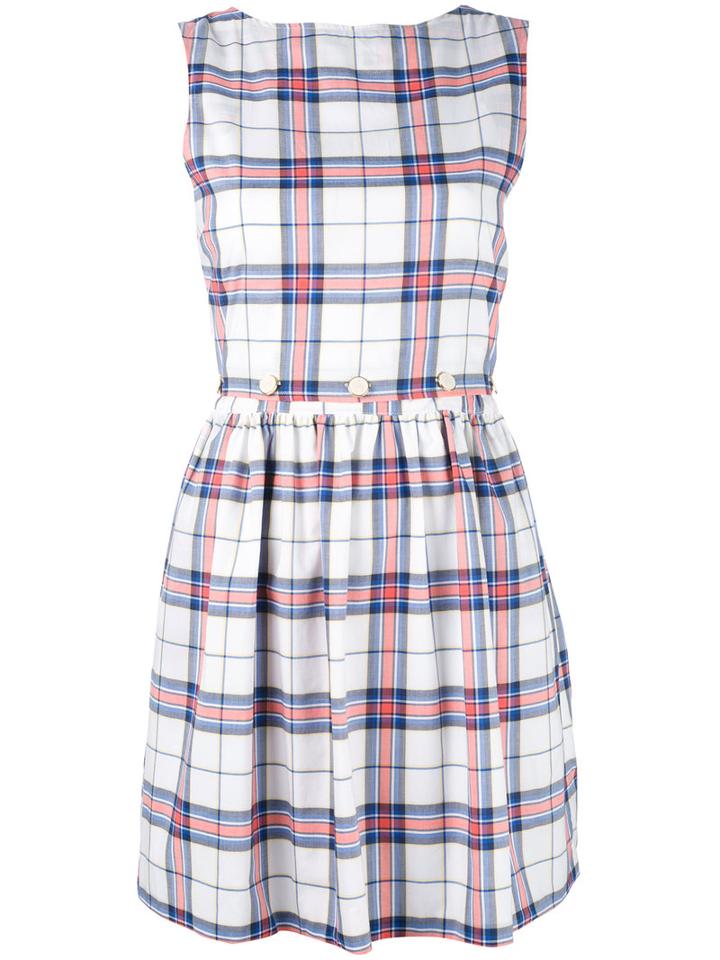 Maison Kitsuné - Sleeveless Check Dress - Women - Cotton/viscose - 40, Blue, Cotton/viscose