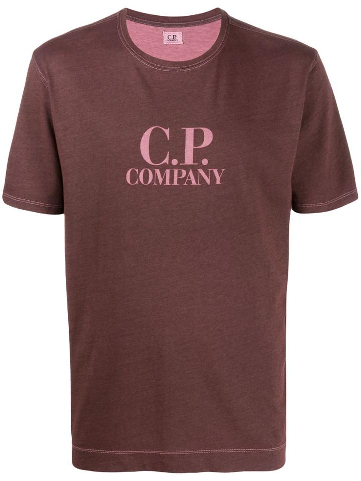 Cp Company Logo Print Relaxed-fit T-shirt - Red