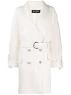 Balmain Boucle Belted Coat - White