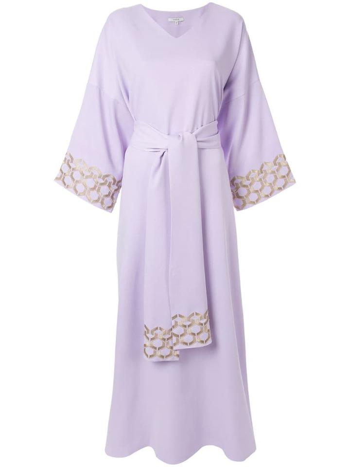 Layeur Embroidered Trim Maxi Dress - Purple