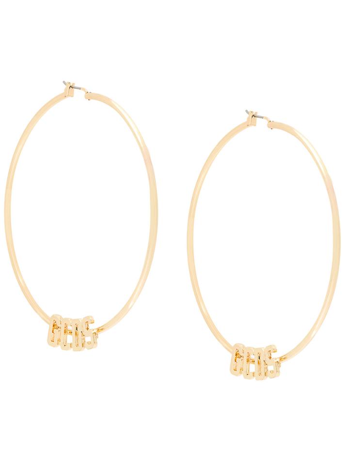 Gcds Logo Hoop Earrings - Metallic