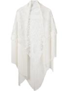 Martha Medeiros Fringe Lace Shawl, Women's, White, Cotton/polyamide