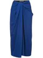 Rosetta Getty Twist Front Skirt - Blue