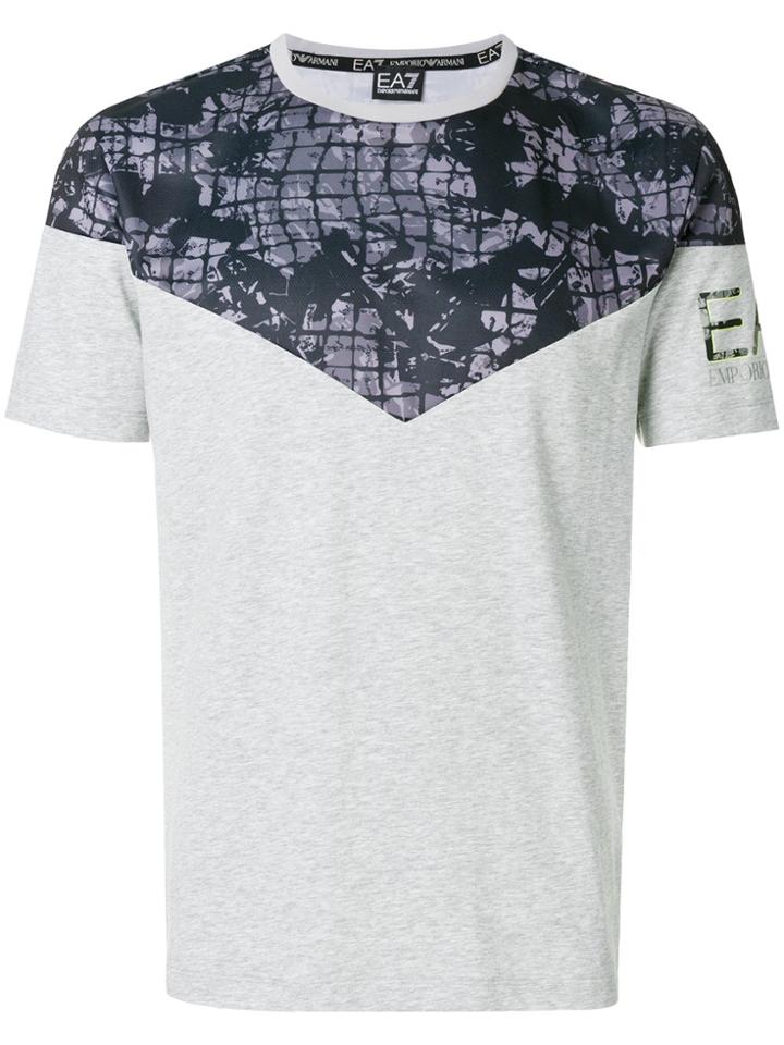 Ea7 Emporio Armani Printed Shoulder T-shirt - Grey