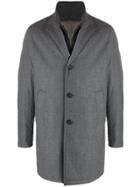 Canali Waterproof Button-up Coat - Grey
