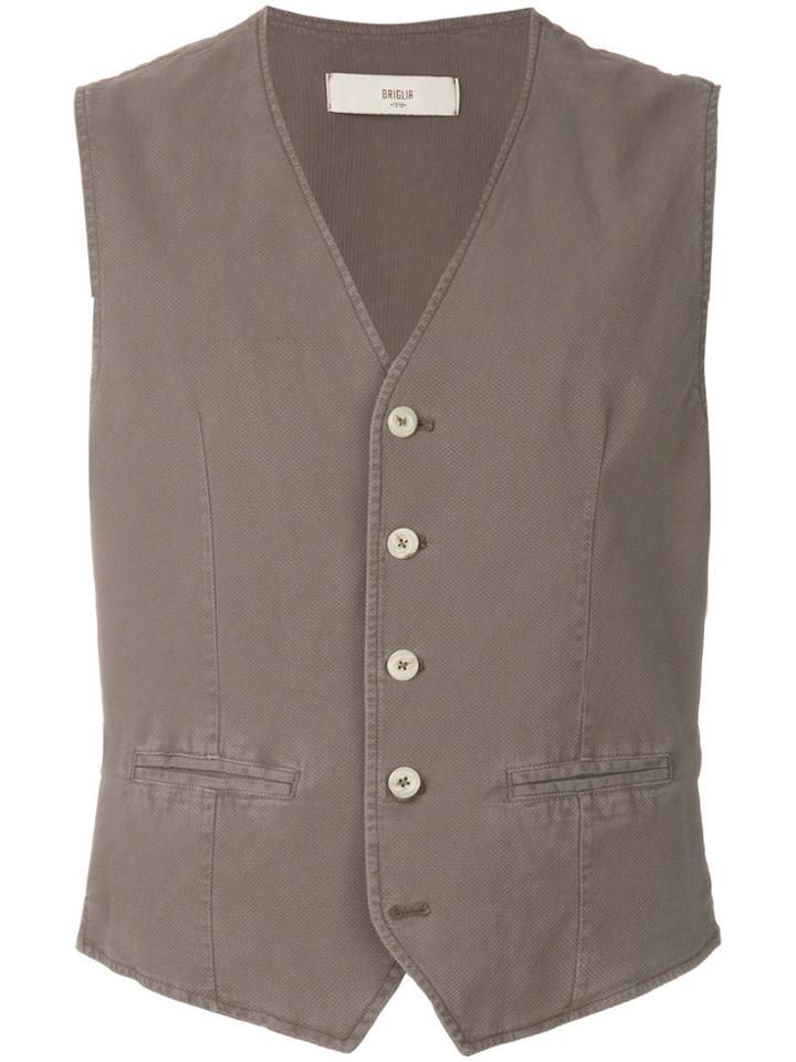 Briglia 1949 V-neck Gilet - Brown