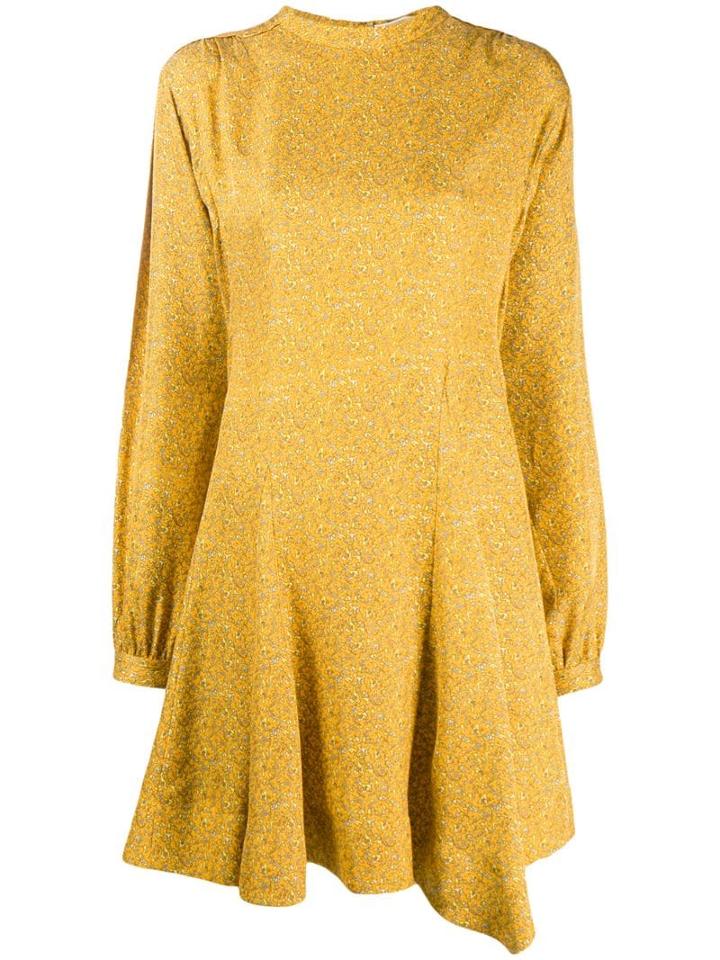 Derek Lam 10 Crosby Long Sleeve Godet Insert Mini Paisley Dress -