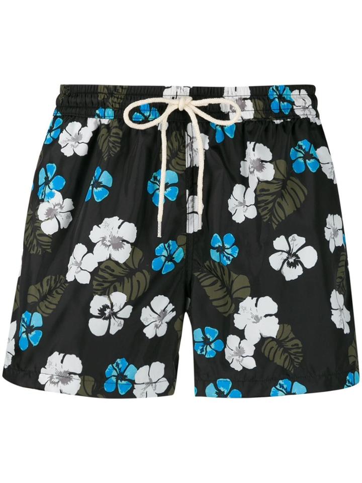 Nos Beachwear Floral Print Swim Shorts - Black