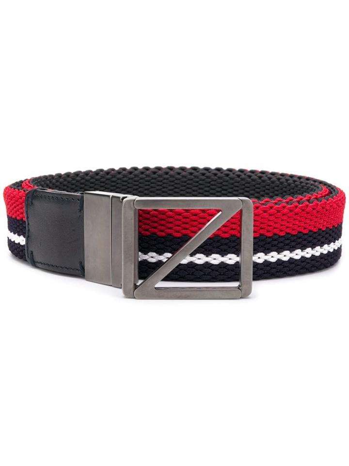Z Zegna Striped Belt - Blue
