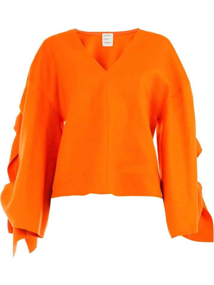 Maison Rabih Kayrouz Oversized Bow Jumper - Yellow & Orange