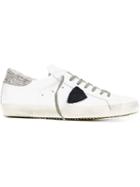 Philippe Model Logo Patch Sneakers, Men's, Size: 42, White, Leather/rubber/cotton