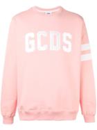 Gcds Logo Print Sweatshirt, Men's, Size: Xs, Pink/purple, Cotton