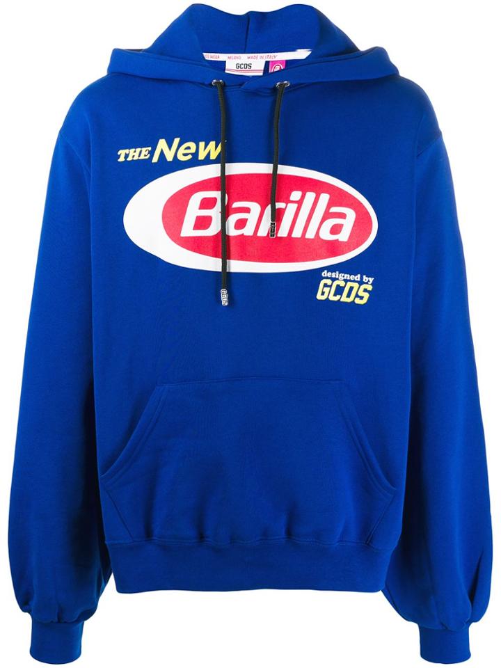 Gcds Barilla Print Hoodie - Blue