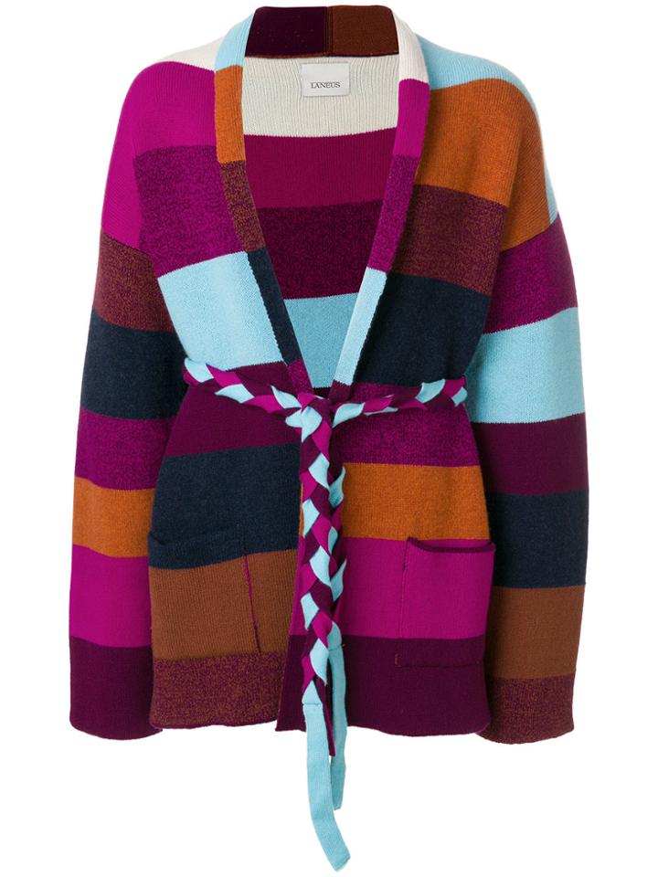 Laneus Cashmere Belt Cardigan - Multicolour