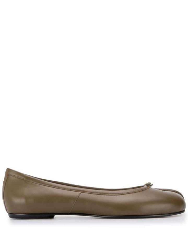 Maison Margiela Tabi Leather Ballerinas - Green