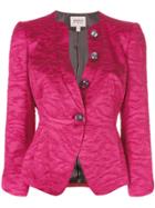 Armani Collezioni Jacquard Single-breasted Jacket - Pink & Purple