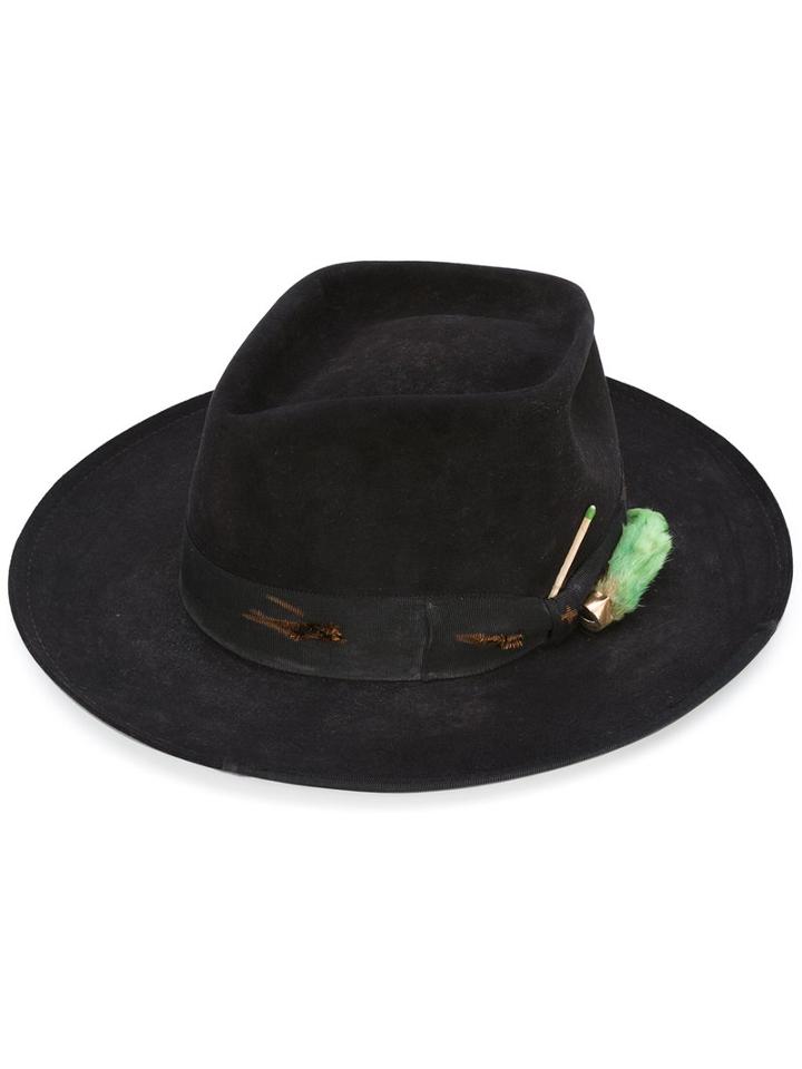Nick Fouquet - 'the Heatherton' Hat - Women - Silk/leather/beaver Fur/wool Felt - 57, Black, Silk/leather/beaver Fur/wool Felt