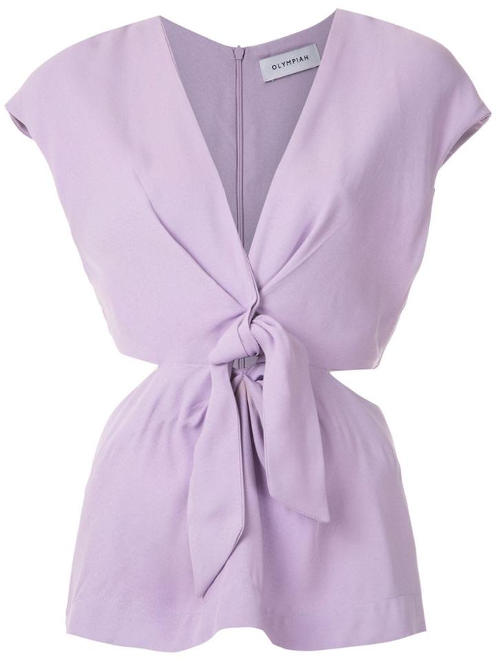 Olympiah Magnolia Front Knot Blouse - Purple