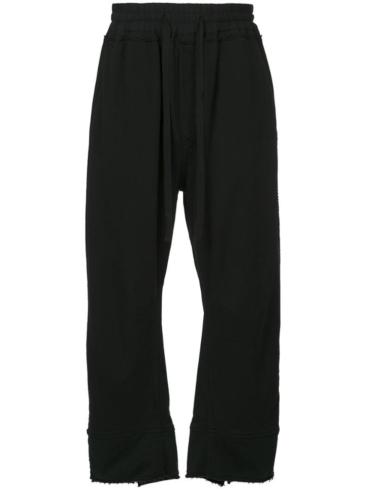 Haider Ackermann Cropped Frayed Trousers - Black