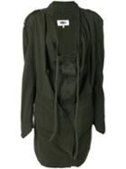 Mm6 Maison Margiela - Draped Front Military Jacket - Women - Cotton/spandex/elastane - 42, Green, Cotton/spandex/elastane